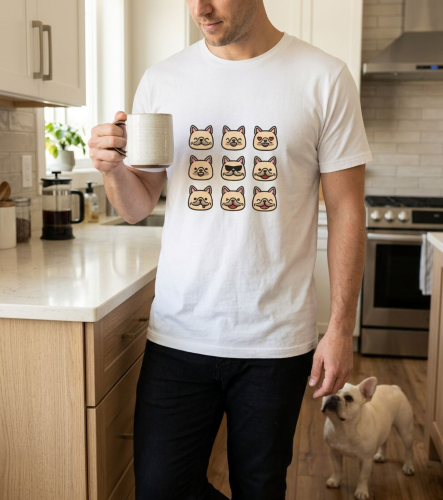 Buldog Francuski Emoji T-shirt