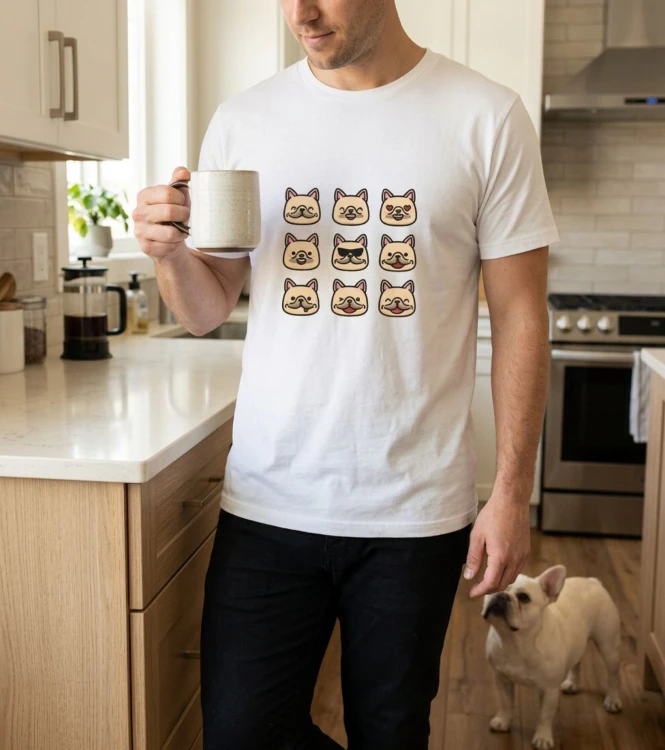 Buldog Francuski Emoji T-shirt