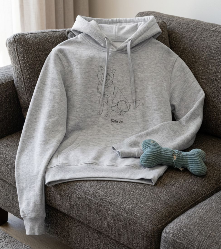 Shiba Inu Outline Bluza z kapturem