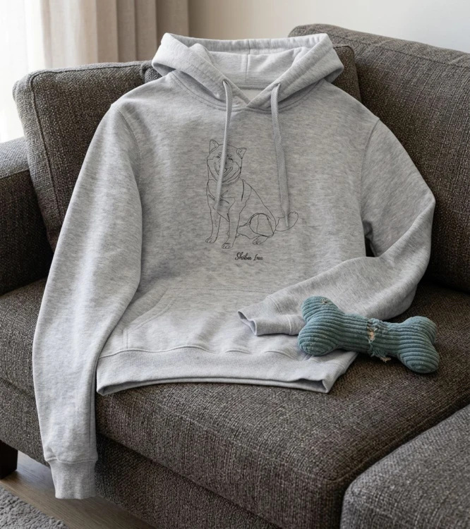Shiba Inu Outline Bluza z kapturem