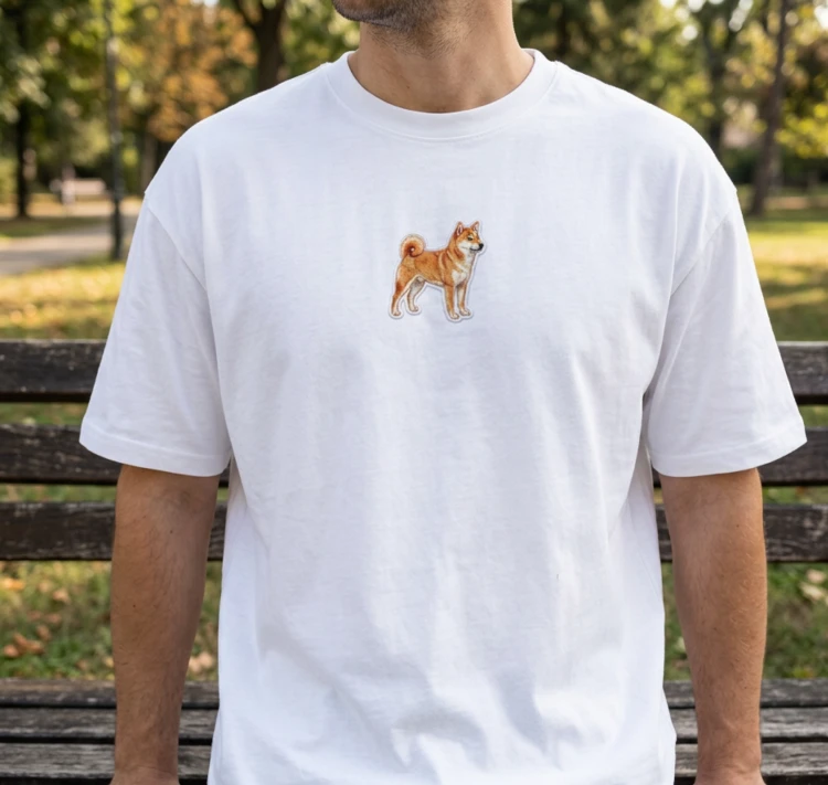 Shiba Inu Naszywka T-shirt oversize
