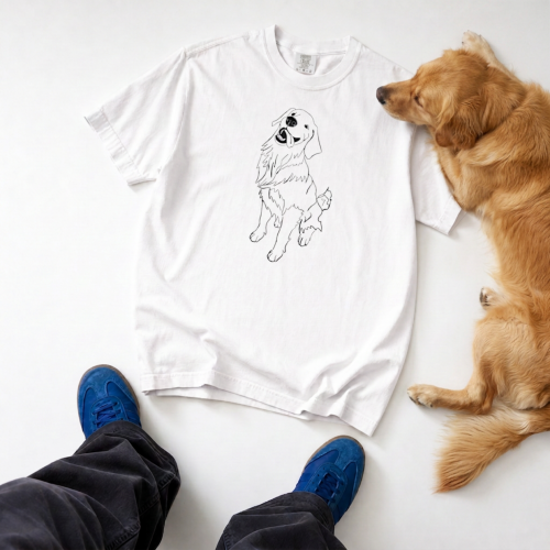 Golden Retriever Outline 2 T-shirt