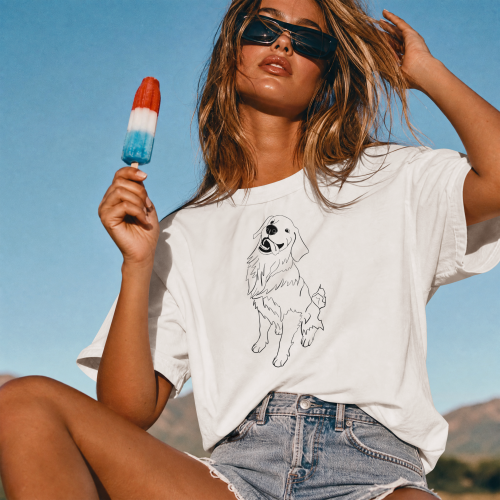Golden Retriever Outline 2 T-shirt