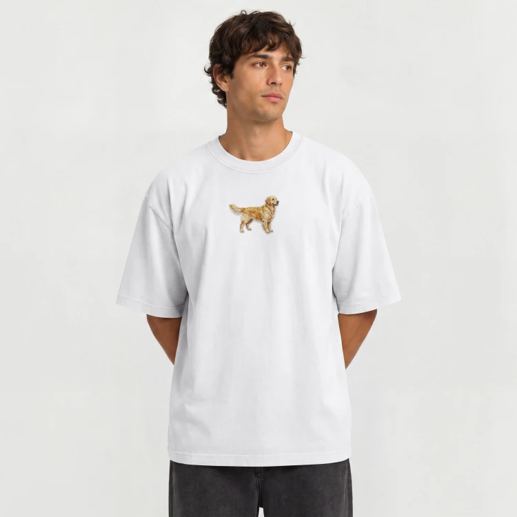 Golden Retriever Naszywka T-shirt oversize