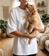 Golden Retriever Naszywka T-shirt oversize