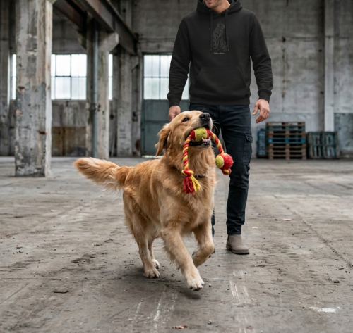 Golden Retriever Outline Bluza z kapturem