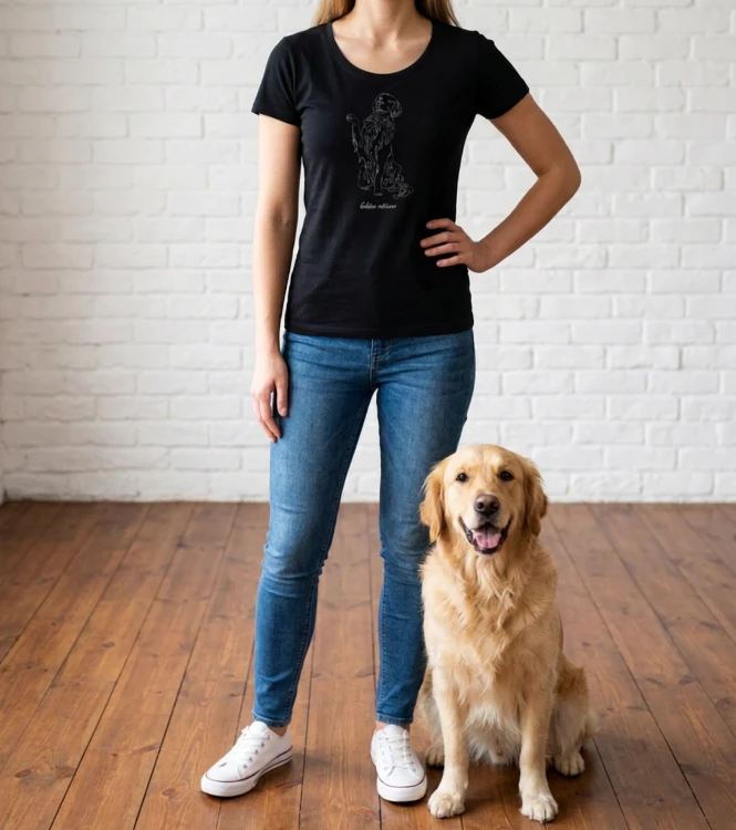 Golden Retriever Outline T-shirt