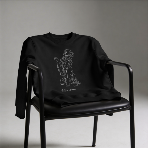 Golden Retriever Outline Bluza unisex
