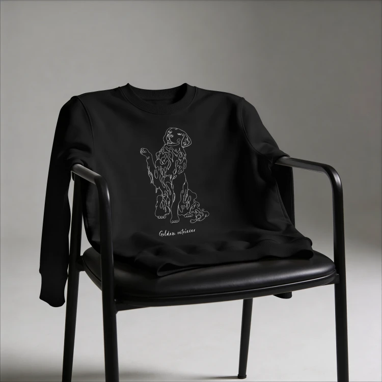 Golden Retriever Outline Bluza unisex