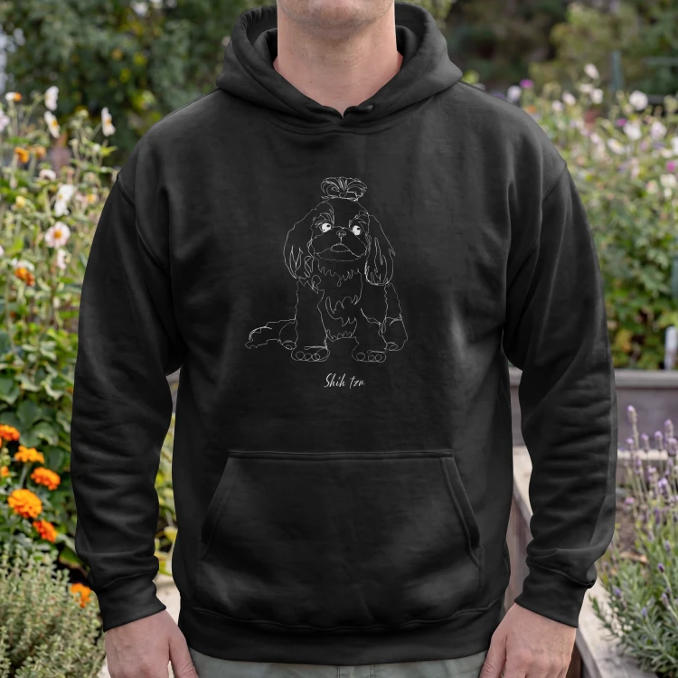Shih Tzu Outline Bluza z kapturem