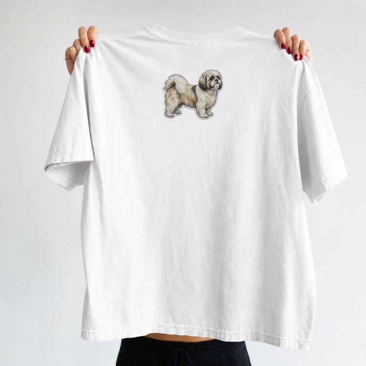 Shih Tzu Naszywka T-shirt oversize