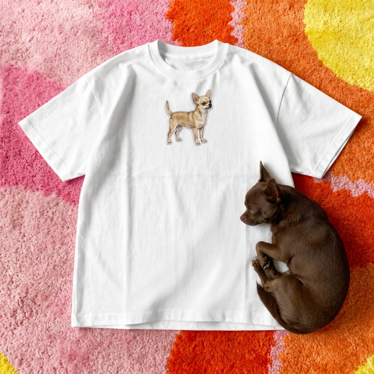 Chihuahua Naszywka T-shirt oversize