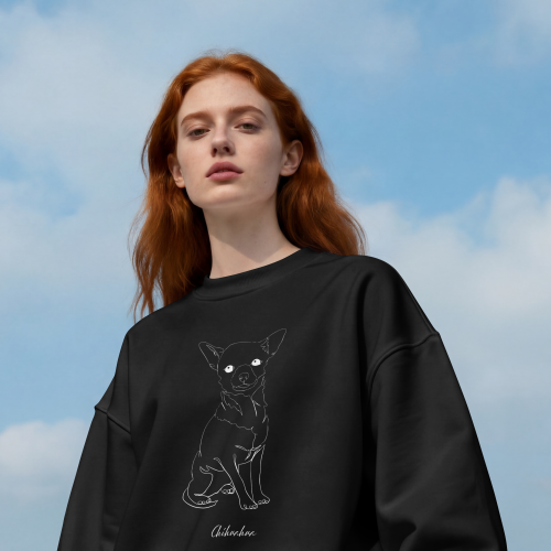Chihuahua Outline Bluza unisex