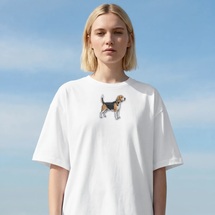 Beagle Naszywka T-shirt oversize