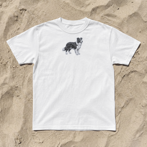 Border Collie Naszywka T-shirt oversize