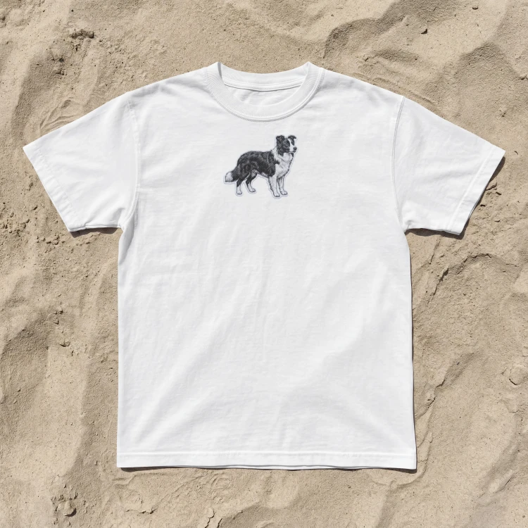 Border Collie Naszywka T-shirt oversize