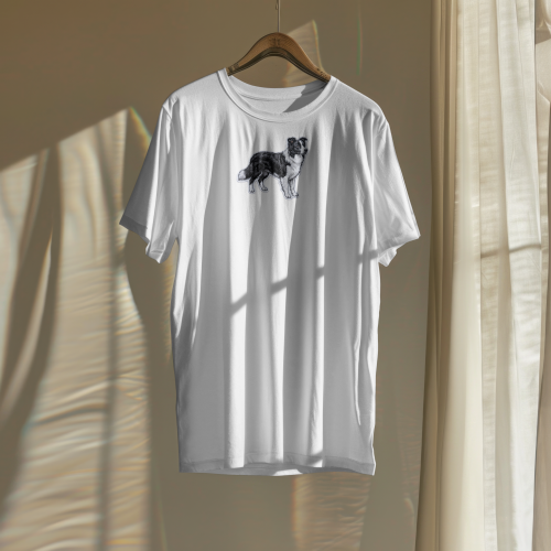 Border Collie Naszywka T-shirt oversize