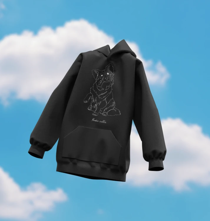 Border Collie Outline Bluza z kapturem