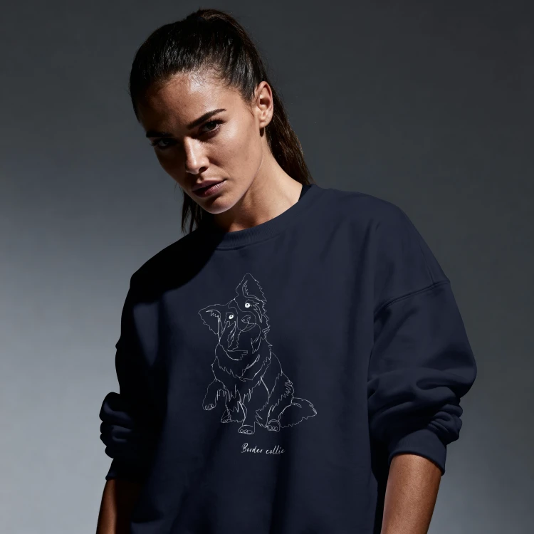 Border Collie Outline Bluza unisex