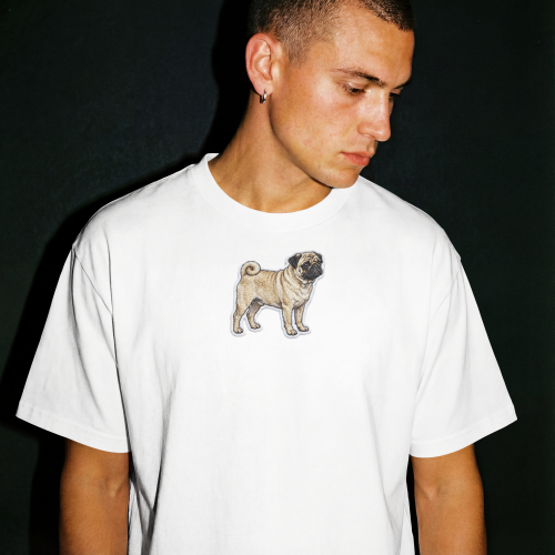 Mops Naszywka T-shirt oversize