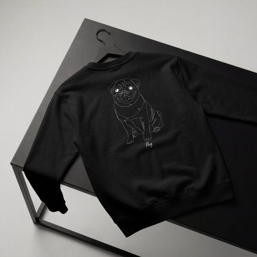 Mops Outline Bluza unisex