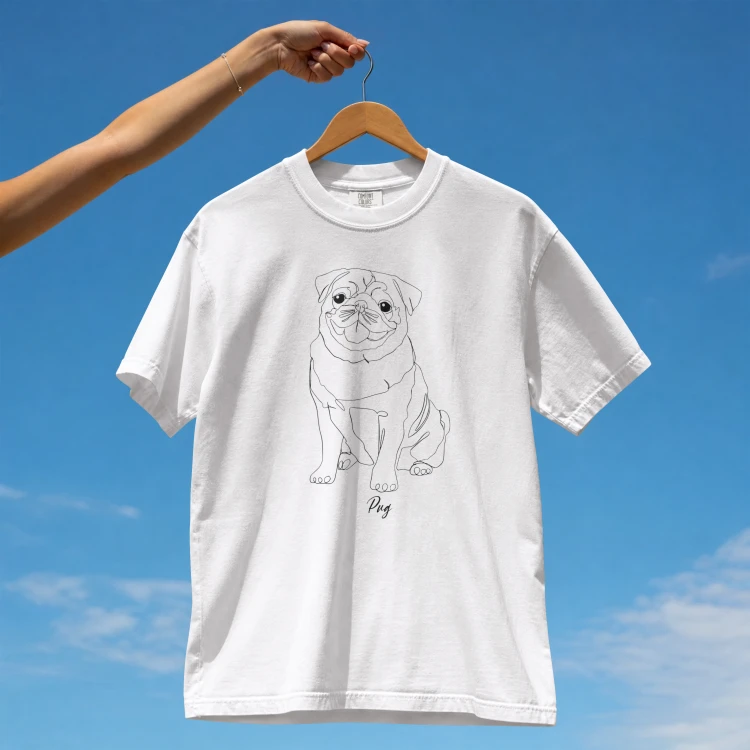 Mops Outline T-shirt