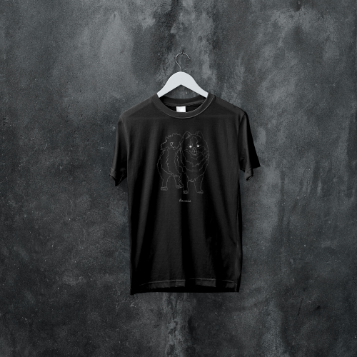 Szpic Miniaturowy Outline T-shirt