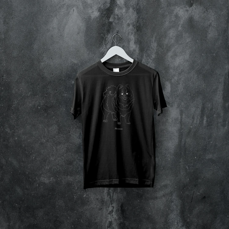 Szpic Miniaturowy Outline T-shirt