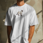 Syjamski Naszywka T-shirt oversize