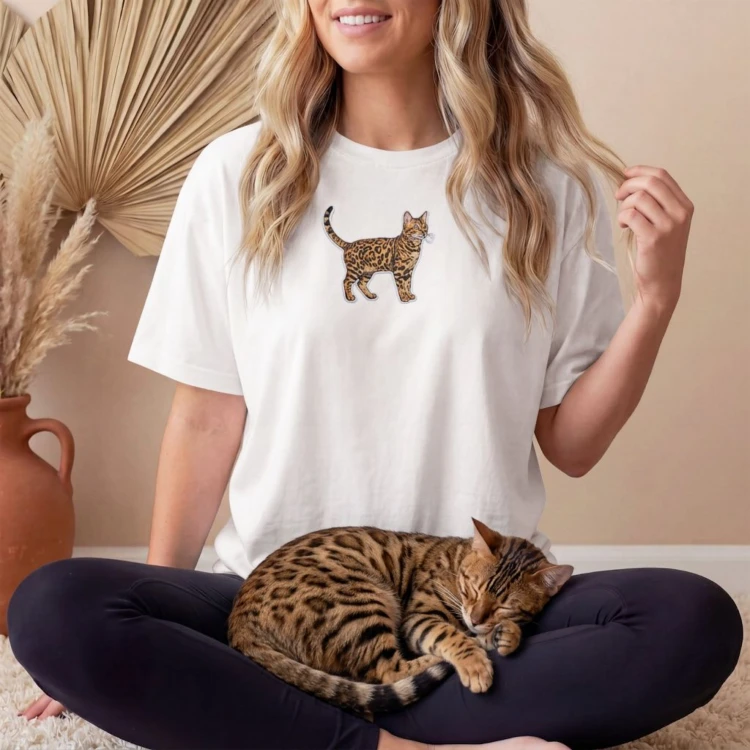 Bengalski Naszywka T-shirt oversize