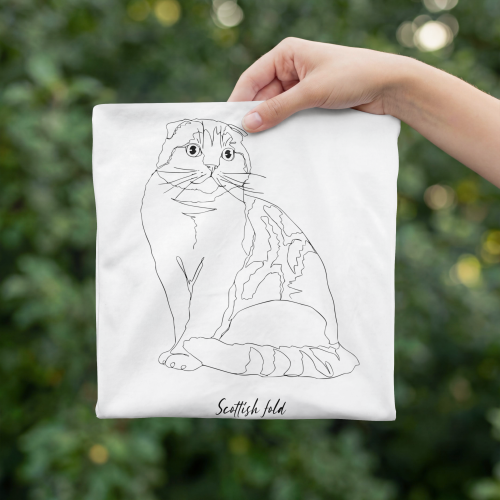Szkocki Zwisłouchy Outline T-shirt