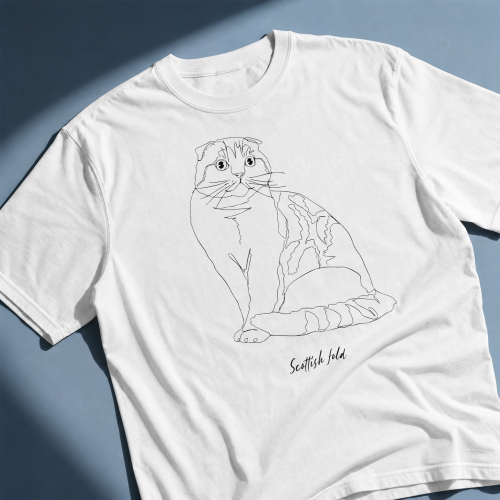 Szkocki Zwisłouchy Outline T-shirt