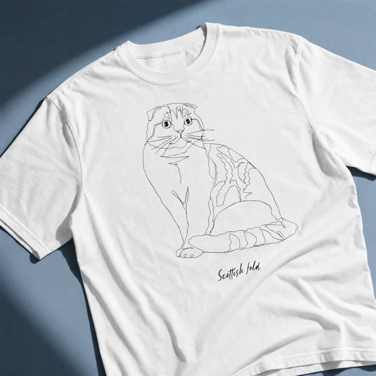 Szkocki Zwisłouchy Outline T-shirt