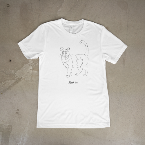 Czarny Kot Outline T-shirt