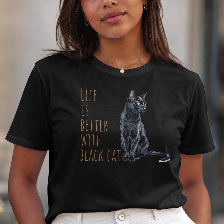 Life Is Better With Czarny Kot T-shirt