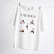Cat Yoga T-shirt oversize