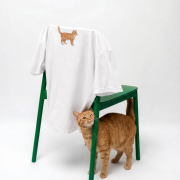 Rudy Kot Naszywka T-shirt oversize