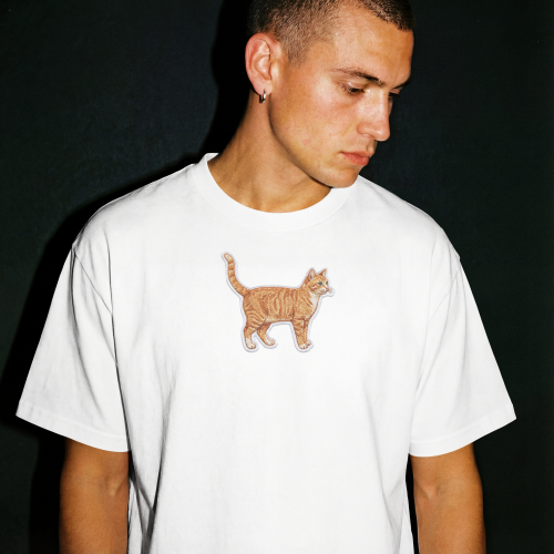 Rudy Kot Naszywka T-shirt oversize