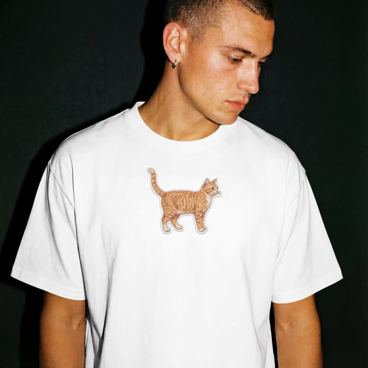 Rudy Kot Naszywka T-shirt oversize