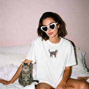 Kot Naszywka T-shirt oversize