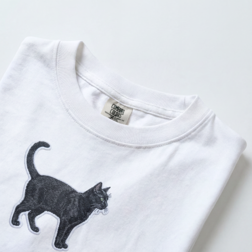 Czarny Kot Naszywka T-shirt oversize