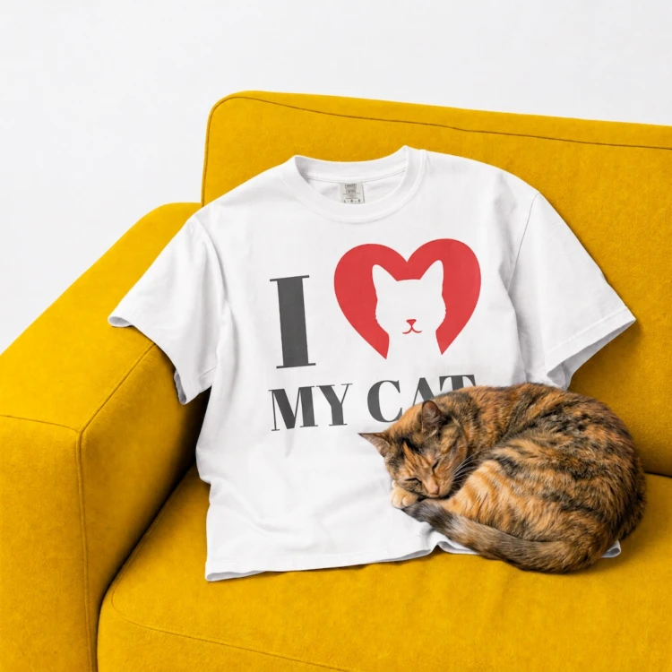 I Love My Cat T-shirt oversize