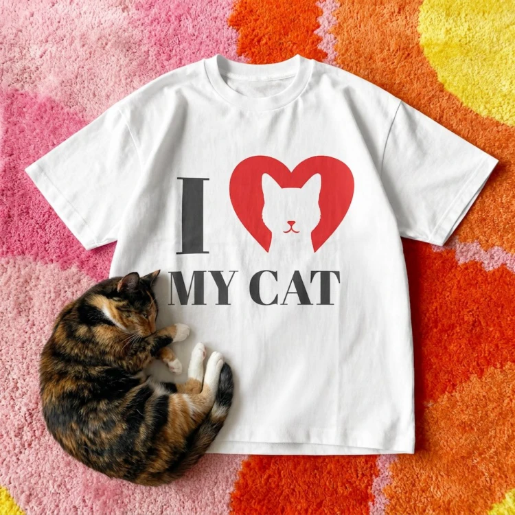 I Love My Cat T-shirt oversize