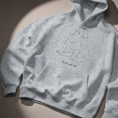 Chaotic Cat Outline Bluza z kapturem
