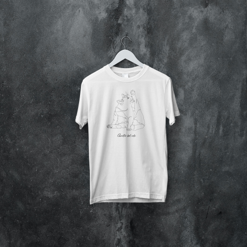 Chaotic Cat Outline T-shirt