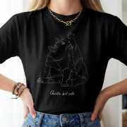 Chaotic Cat Outline T-shirt