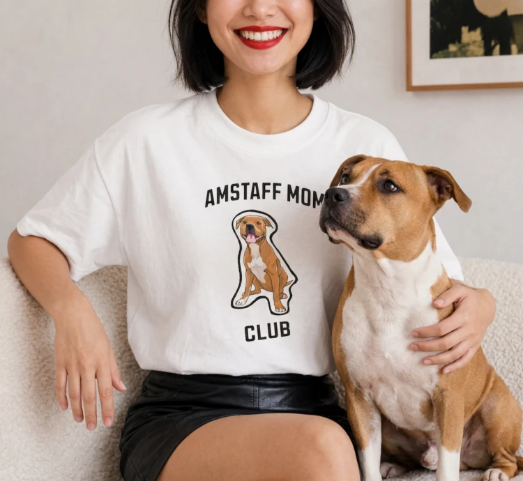 Amstaff Mom Club T-shirt