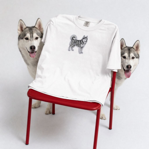 Husky Naszywka T-shirt oversize