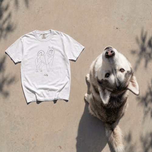 Husky Outline T-shirt