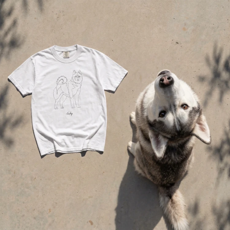 Husky Outline T-shirt